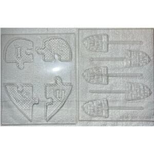 Set of 2 VALENTINES DAY Chocolate Candy Lollipop Plastic Mold Puzzle Be My Honey